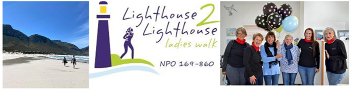 Lighthouse 2 Lighthouse Ladies is a not-for-profit organisation (NPO169-860) that raises funds for charities in the Overstrand. Money is raised by mobilising the fundraising efforts of the committed, generous, and fit ladies who complete the 4-day 100km walk from L’Agulhas lighthouse (the southernmost tip of Africa) to Danger Point Lighthouse in Gansbaai.